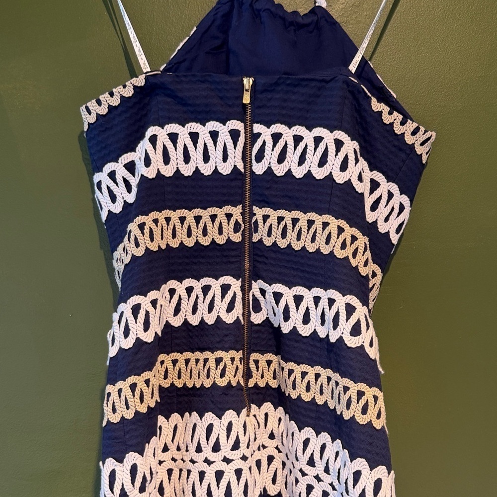 Lilly Pulitzer Navy and White Halter Dress - Picture 8 of 8